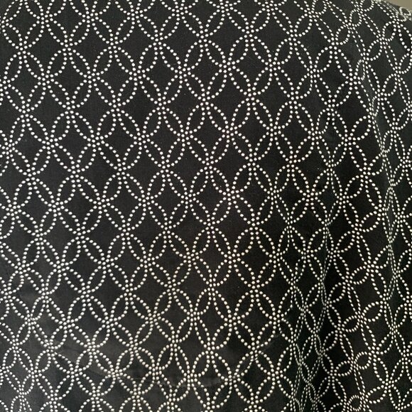 I. Magnin Cotton Button Down Top Sz M Black & White #94B - Picture 6 of 8